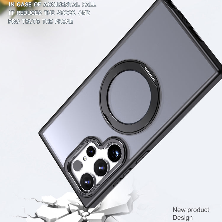 For Samsung Galaxy S24 Ultra 5G Wing Series MagSafe Magnetic Ring Holder Phone Case(Black)