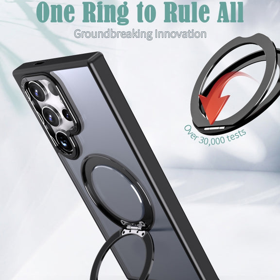 For Samsung Galaxy S24 Ultra 5G Wing Series MagSafe Magnetic Ring Holder Phone Case(Black)