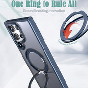 For Samsung Galaxy S24 Ultra 5G Wing Series MagSafe Magnetic Ring Holder Phone Case(Blue)