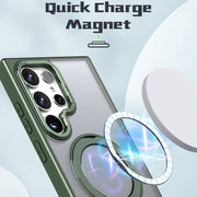 For Samsung Galaxy S24 Ultra 5G Wing Series MagSafe Magnetic Ring Holder Phone Case(Green)