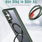 For Samsung Galaxy S24 Ultra 5G Wing Series MagSafe Magnetic Ring Holder Phone Case(Green)