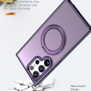 For Samsung Galaxy S24 Ultra 5G Wing Series MagSafe Magnetic Ring Holder Phone Case(Dark Purple)