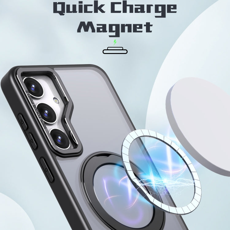 For Samsung Galaxy S24+ 5G Wing Series MagSafe Magnetic Ring Holder Phone Case(Black) - free shipping - PMC Jewellery - Order now!