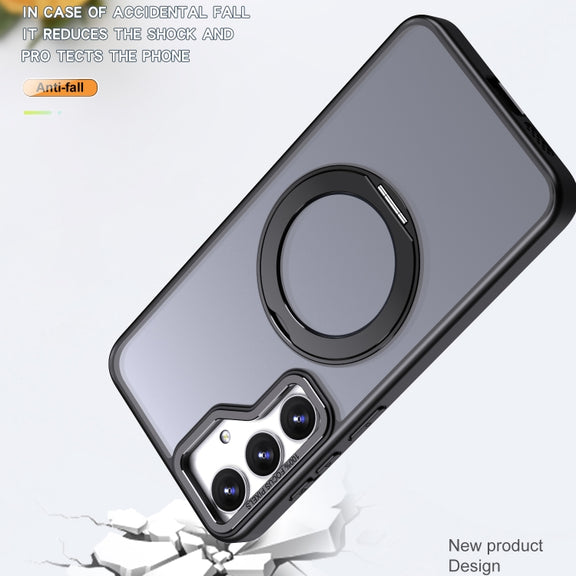 For Samsung Galaxy S24+ 5G Wing Series MagSafe Magnetic Ring Holder Phone Case(Black)