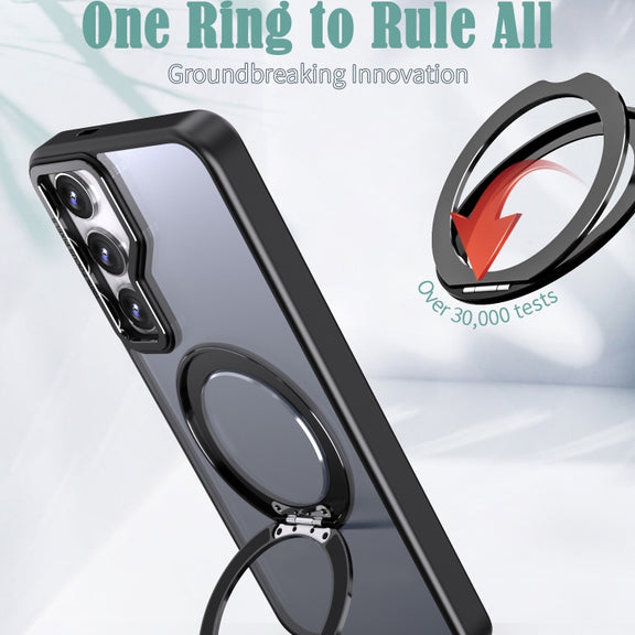 For Samsung Galaxy S24+ 5G Wing Series MagSafe Magnetic Ring Holder Phone Case(Black)