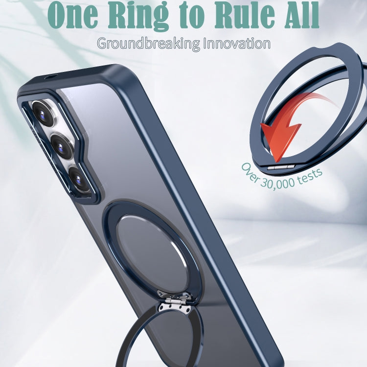 For Samsung Galaxy S24+ 5G Wing Series MagSafe Magnetic Ring Holder Phone Case(Blue)