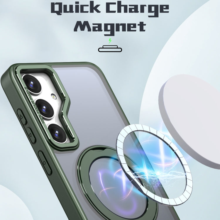 For Samsung Galaxy S24+ 5G Wing Series MagSafe Magnetic Ring Holder Phone Case(Green)