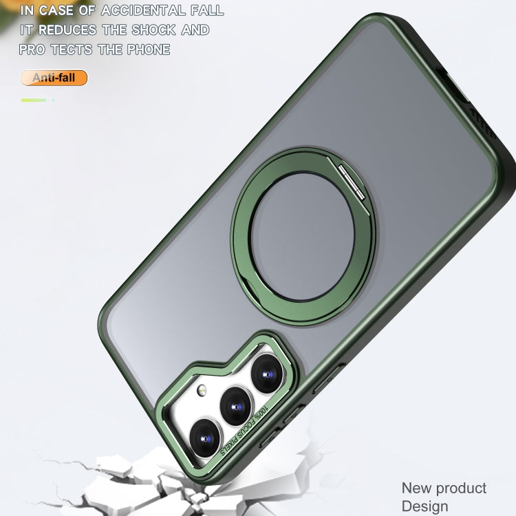For Samsung Galaxy S24+ 5G Wing Series MagSafe Magnetic Ring Holder Phone Case(Green)