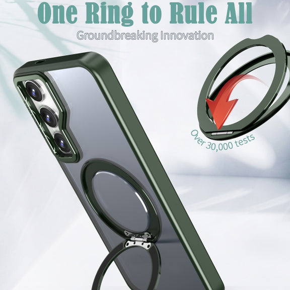 For Samsung Galaxy S24+ 5G Wing Series MagSafe Magnetic Ring Holder Phone Case(Green)