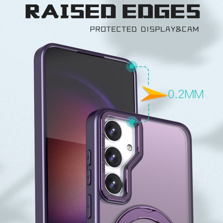 For Samsung Galaxy S24+ 5G Wing Series MagSafe Magnetic Ring Holder Phone Case(Dark Purple)