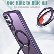 For Samsung Galaxy S24+ 5G Wing Series MagSafe Magnetic Ring Holder Phone Case(Dark Purple)