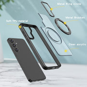For Samsung Galaxy S24 5G Wing Series MagSafe Magnetic Ring Holder Phone Case(Black)