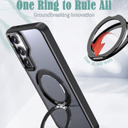 For Samsung Galaxy S24 5G Wing Series MagSafe Magnetic Ring Holder Phone Case(Black)