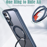 For Samsung Galaxy S24 5G Wing Series MagSafe Magnetic Ring Holder Phone Case(Blue)