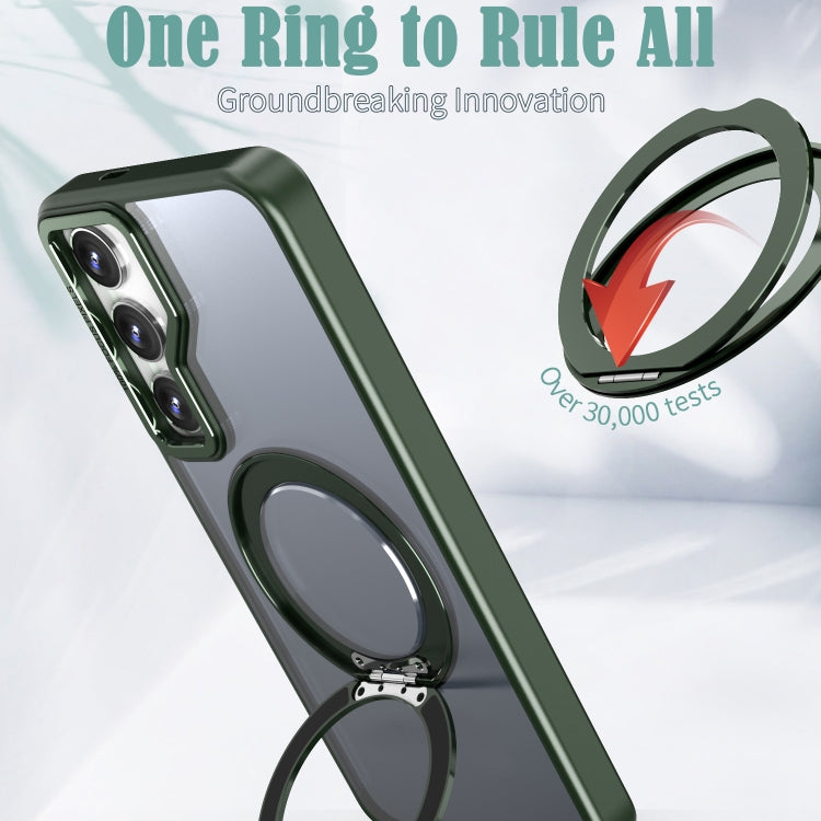For Samsung Galaxy S24 5G Wing Series MagSafe Magnetic Ring Holder Phone Case(Green)