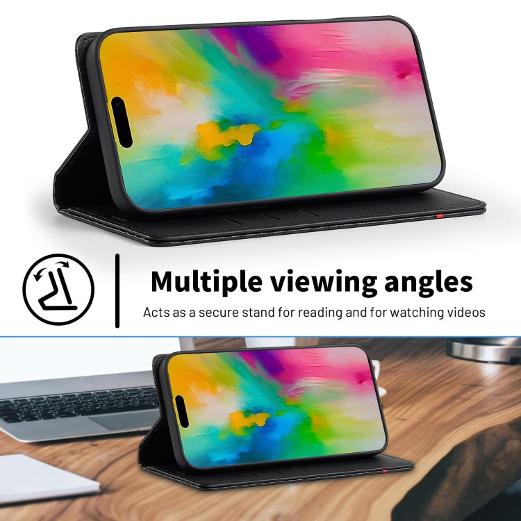 For iPhone 16 LC.IMEEKE Carbon Fiber Leather Phone Case(Horizontal Black) - free shipping - PMC Jewellery - Order now!