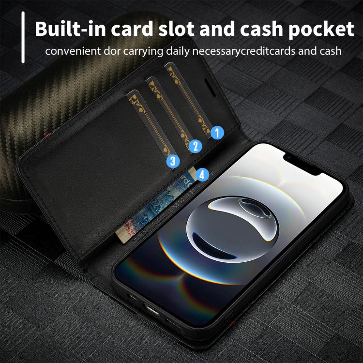 For iPhone 16e LC.IMEEKE Carbon Fiber Leather Phone Case(Vertical Black) - free shipping - PMc TechLife - Order now!