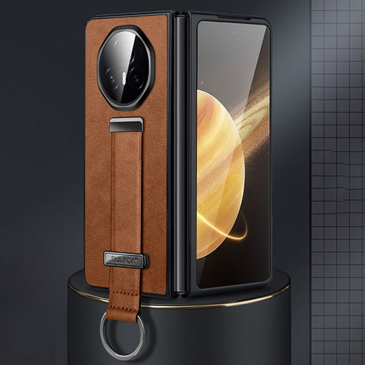 For Honor Magic V3 SULADA PC + Leather Texture Skin Feel Shockproof Phone Case(Brown) - free shipping - PMC Jewellery - Order now!