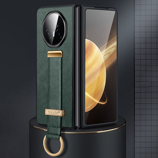 For Honor Magic V3 SULADA PC + Leather Texture Skin Feel Shockproof Phone Case(Green) - free shipping - PMC Jewellery - Order now!