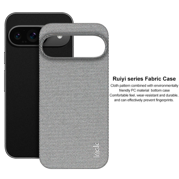 For Google Pixel 9 / 9 Pro imak Ruiyi Series Cloth Texture PU + PC Phone Case(Light Grey)