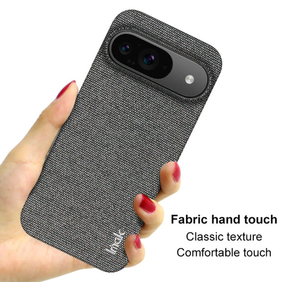 For Google Pixel 9 / 9 Pro imak Ruiyi Series Cloth Texture PU + PC Phone Case(Dark Grey)