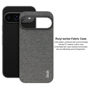 For Google Pixel 9 / 9 Pro imak Ruiyi Series Cloth Texture PU + PC Phone Case(Dark Grey)