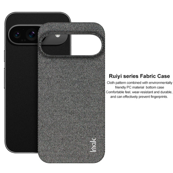 For Google Pixel 9 / 9 Pro imak Ruiyi Series Cloth Texture PU + PC Phone Case(Dark Grey)