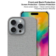For iPhone 16 Pro Max imak Ruiyi Series Cloth Texture PU + PC Phone Case(Light Grey)