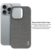 For iPhone 16 Pro Max imak Ruiyi Series Cloth Texture PU + PC Phone Case(Dark Grey)