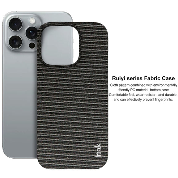 For iPhone 16 Pro imak Ruiyi Series Cloth Texture PU + PC Phone Case(Black)