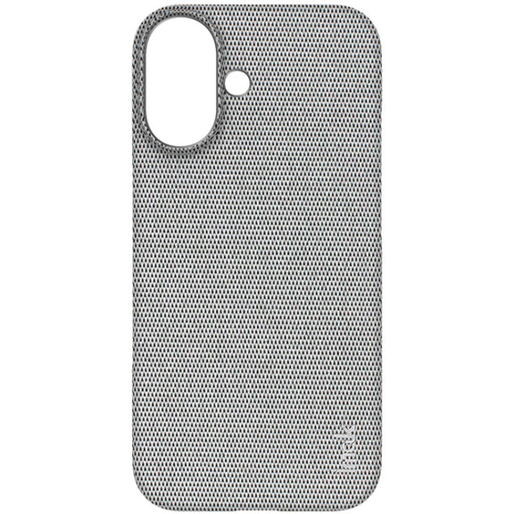 For iPhone 16 imak Ruiyi Series Cloth Texture PU + PC Phone Case(Light Grey)