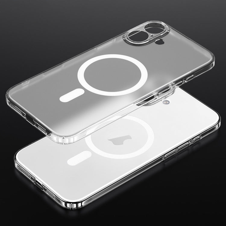 For iPhone 16 Plus SULADA Crystal Sand Series Electroplating Frosted MagSafe Magnetic Phone Case(Transparent) - free shipping - PMC Jewellery - Order now!