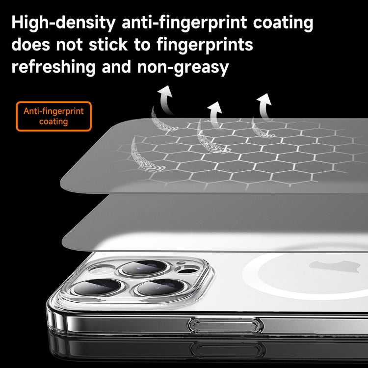 For iPhone 15 Pro Max SULADA Crystal Sand Series Electroplating Frosted MagSafe Magnetic Phone Case(Transparent)