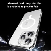 For iPhone 15 Pro Max SULADA Crystal Sand Series Electroplating Frosted MagSafe Magnetic Phone Case(Transparent)