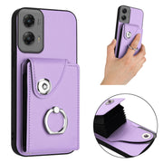For Motorola Moto G Stylus 5G 2024 Organ Card Bag Ring Holder Phone Case(Purple)