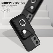 For Motorola Moto G Stylus 5G 2024 Organ Card Bag Ring Holder Phone Case(Black)