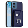 For Motorola Moto G Play 2024 5G Organ Card Bag Ring Holder Phone Case(Blue) - Motorola Cases by PMC Jewellery | Online Shopping South Africa | PMC Jewellery | Buy Now Pay Later Mobicred