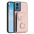 For Motorola Moto G Play 2024 5G Organ Card Bag Ring Holder Phone Case(Pink) - Motorola Cases by PMC Jewellery | Online Shopping South Africa | PMC Jewellery | Buy Now Pay Later Mobicred