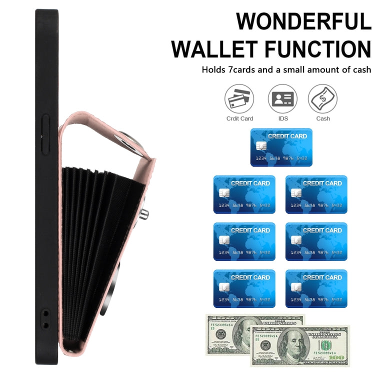 For Motorola Moto G Play 2024 5G Organ Card Bag Ring Holder Phone Case(Pink)