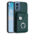 For Motorola Moto G Play 2024 5G Organ Card Bag Ring Holder Phone Case(Green) - Motorola Cases by PMC Jewellery | Online Shopping South Africa | PMC Jewellery | Buy Now Pay Later Mobicred