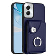 For Motorola Moto G Power 2024 5G Organ Card Bag Ring Holder Phone Case(Blue) - Motorola Cases by PMC Jewellery | Online Shopping South Africa | PMC Jewellery | Buy Now Pay Later Mobicred