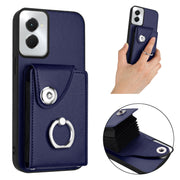 For Motorola Moto G Power 2024 5G Organ Card Bag Ring Holder Phone Case(Blue)