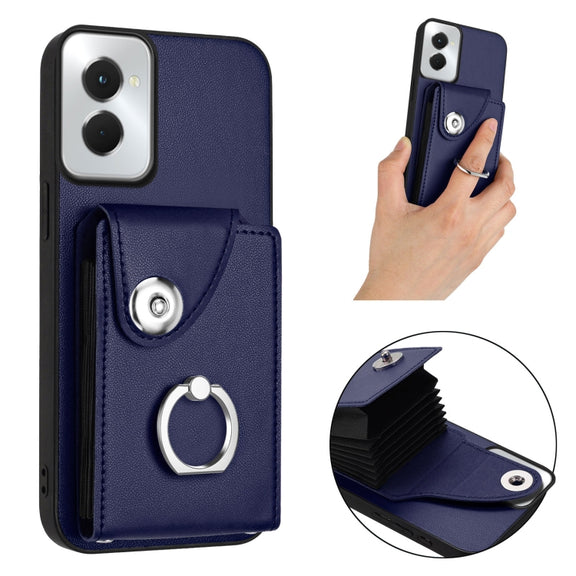 For Motorola Moto G Power 2024 5G Organ Card Bag Ring Holder Phone Case(Blue)