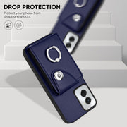 For Motorola Moto G Power 2024 5G Organ Card Bag Ring Holder Phone Case(Blue)