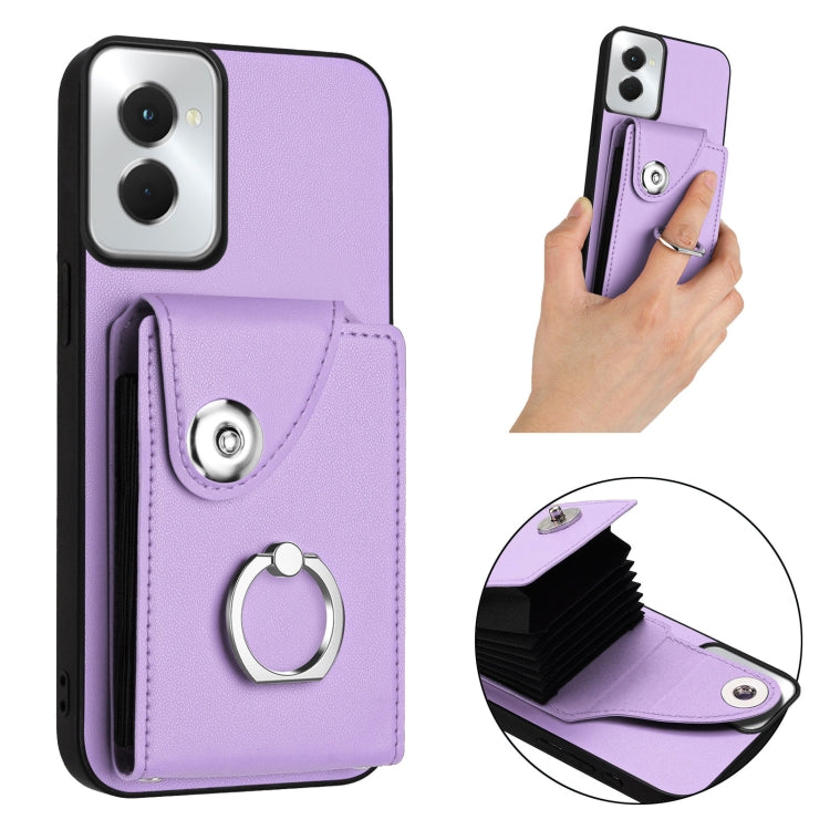 For Motorola Moto G Power 2024 5G Organ Card Bag Ring Holder Phone Case(Purple)