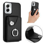 For Motorola Moto G Power 2024 5G Organ Card Bag Ring Holder Phone Case(Black)