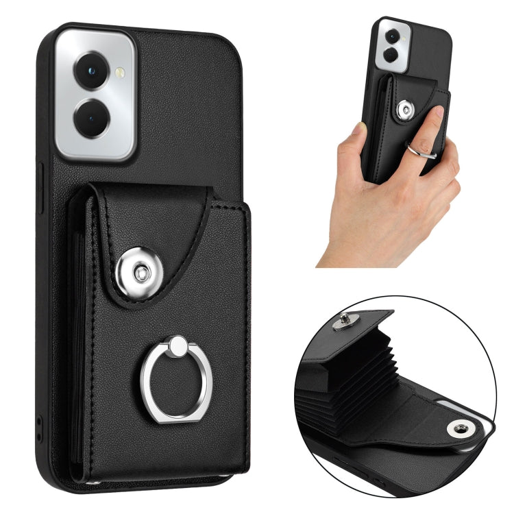 For Motorola Moto G Power 2024 5G Organ Card Bag Ring Holder Phone Case(Black)