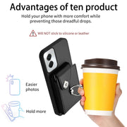 For Motorola Moto G Power 2024 5G Organ Card Bag Ring Holder Phone Case(Black)