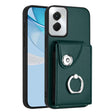 For Motorola Moto G Power 2024 5G Organ Card Bag Ring Holder Phone Case(Green) - Motorola Cases by PMC Jewellery | Online Shopping South Africa | PMC Jewellery | Buy Now Pay Later Mobicred