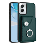 For Motorola Moto G Power 2024 5G Organ Card Bag Ring Holder Phone Case(Green)